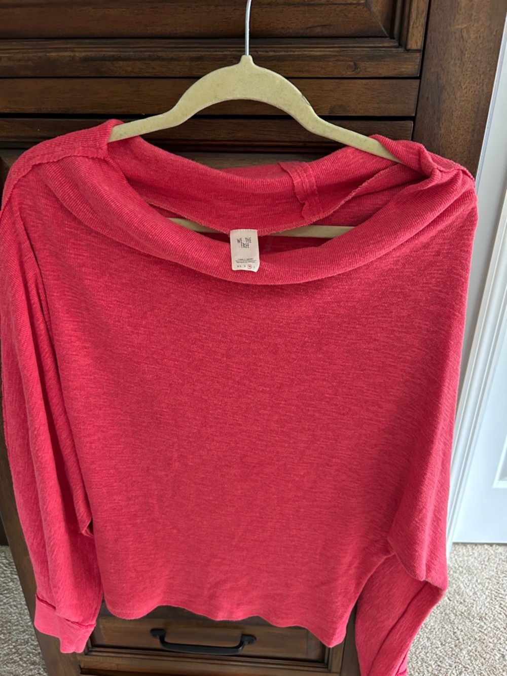 We the Free coral cowl neck lightweight thermal top